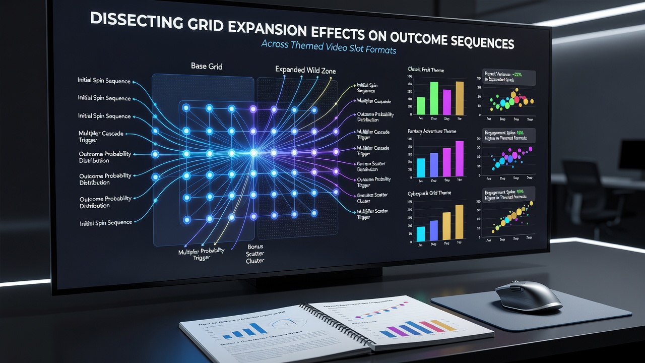 Comparison of static versus expanded grids in video slot games highlighting changes in outcome pathways